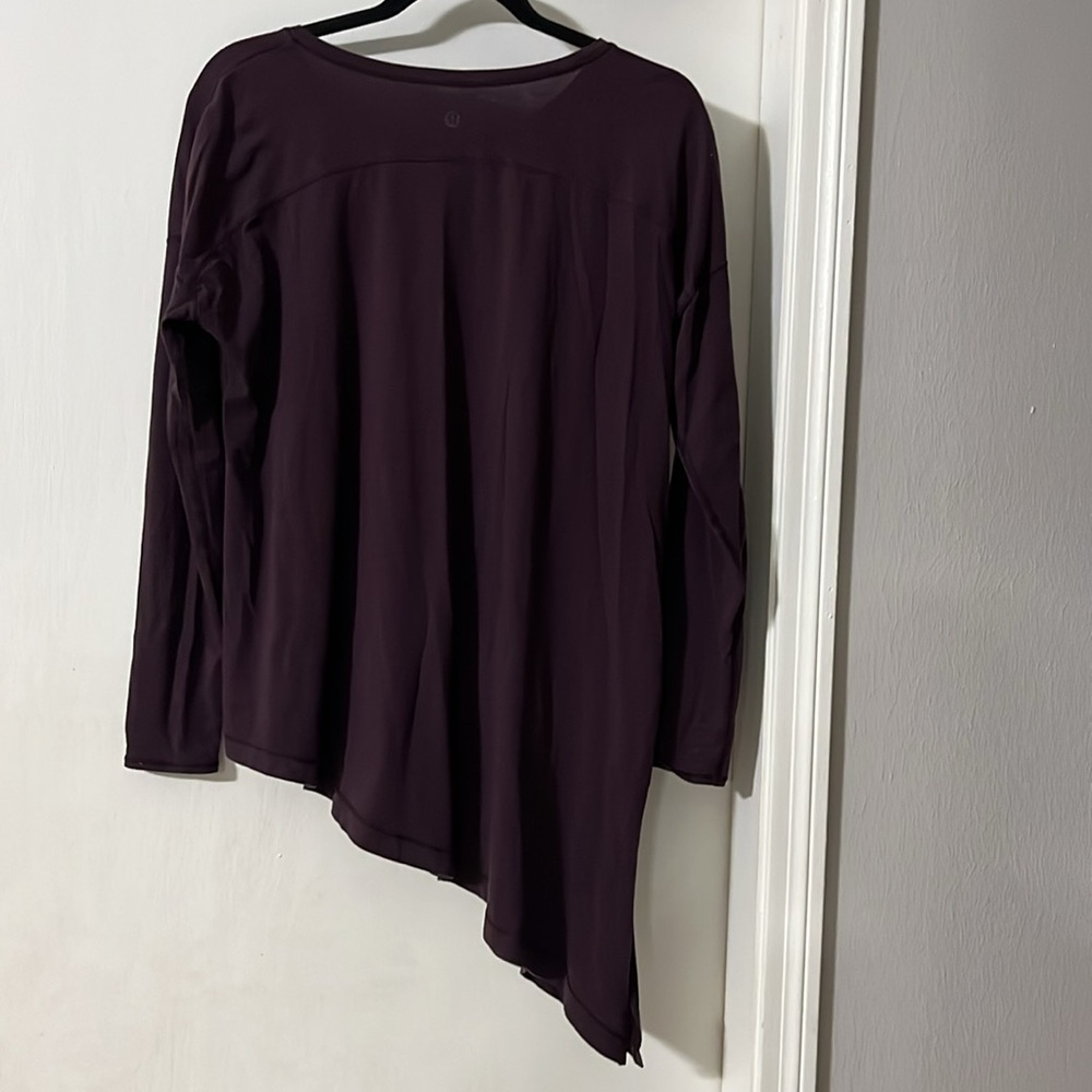 Lululemon Shirt Long Sleeve Women's To The Point Pima Purple Asymmetric - Picture 8 of 10